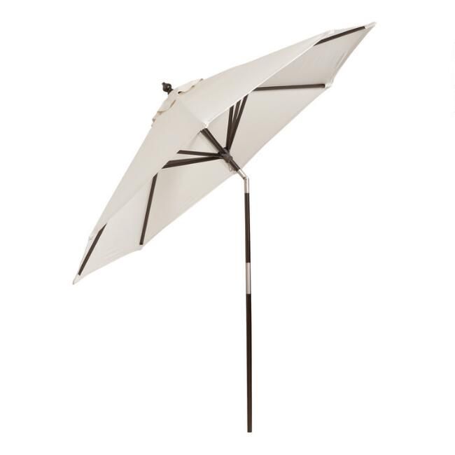 Gray Wood Tilting 9 Ft Patio Umbrella Frame And Pole | World Market