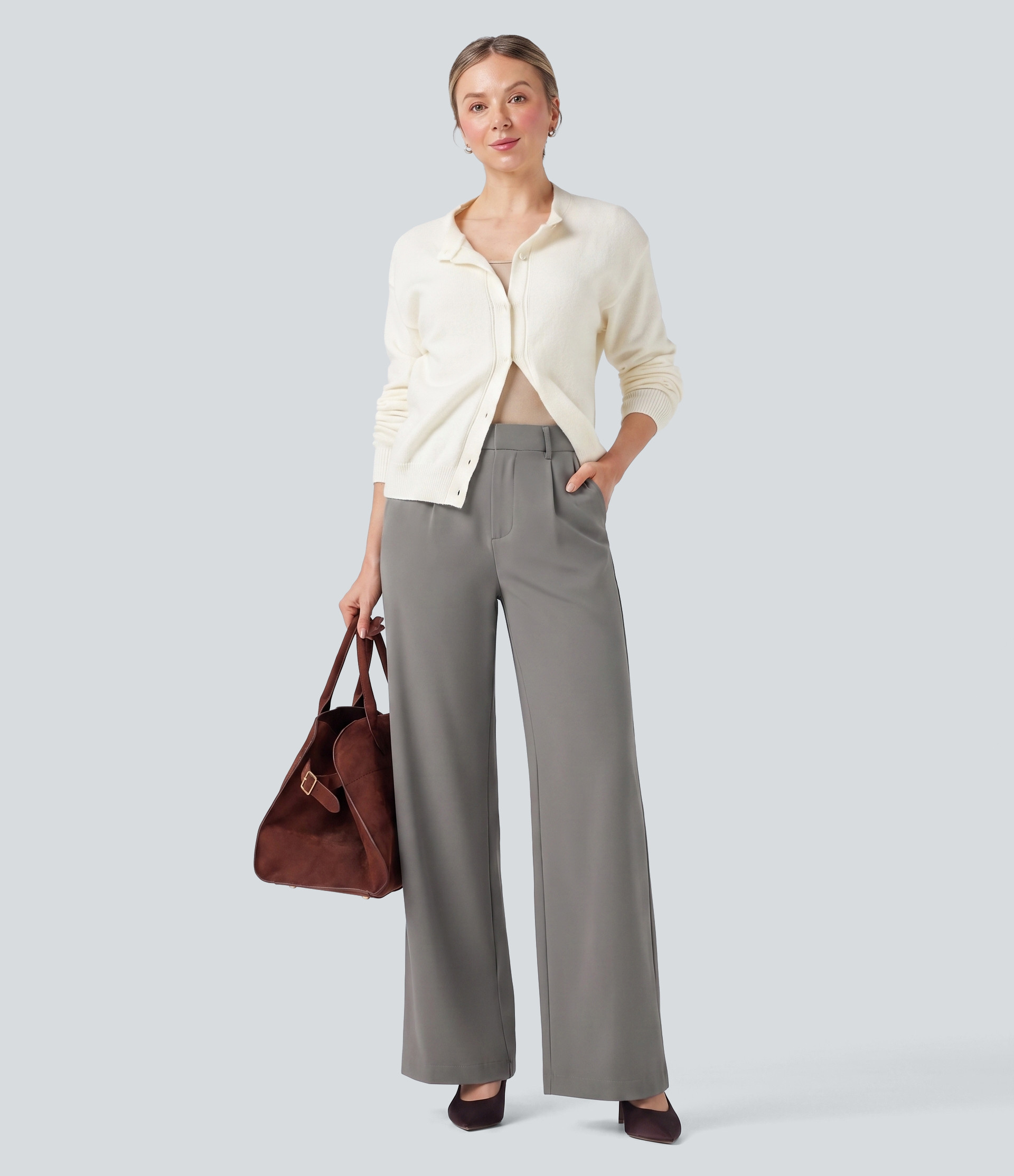Halara Flex™ DayStretch High Waisted Pocket Straight Leg Work Pants | HALARA