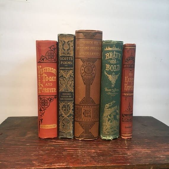 Antique Book Set: Fine Victorian Book Set, Five (5) Quality 19th Century Books Bound in Decorative C | Etsy (US)