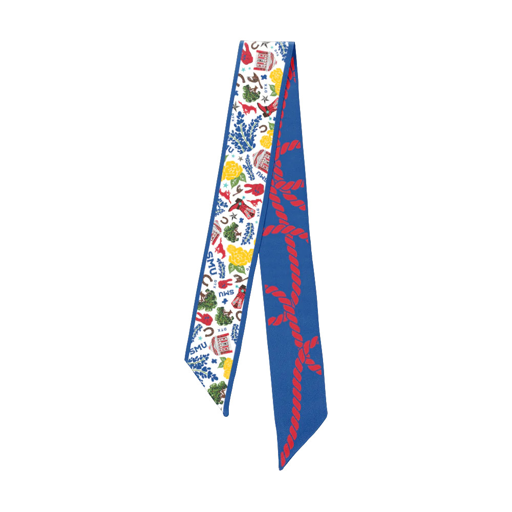 SMU Mustangs Twilly Scarf | Saturday Silks