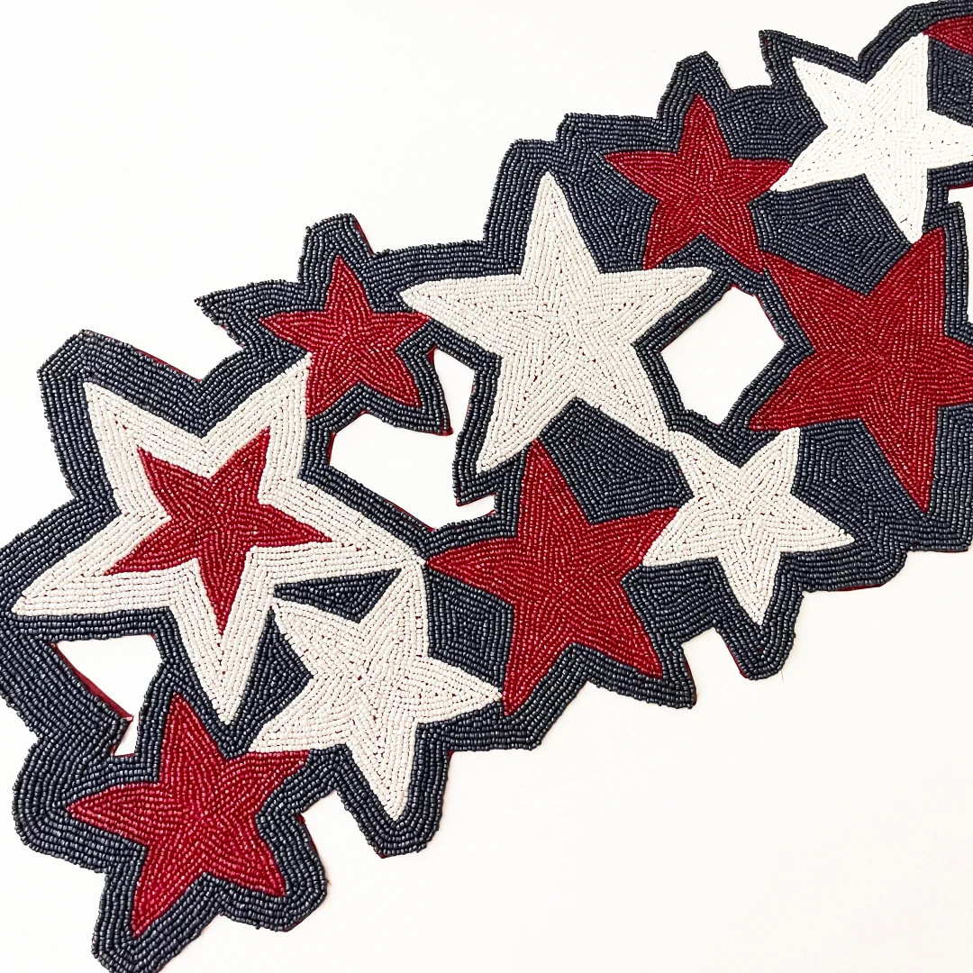4th July Independence day beaded table runner/placemats, patriotic stars motifs | Etsy (US)