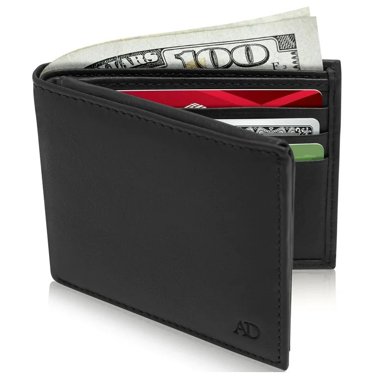 Genuine Leather Slim Bifold Wallets For Men - Mens Wallet RFID Blocking Holiday Gifts For Men | Walmart (US)