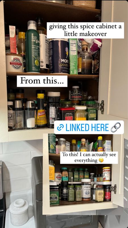 Gave the spice cabinet a makeover with this kitchen organizer! I can actually see everything I have!



#LTKHome #LTKFamily #LTKFindsUnder50