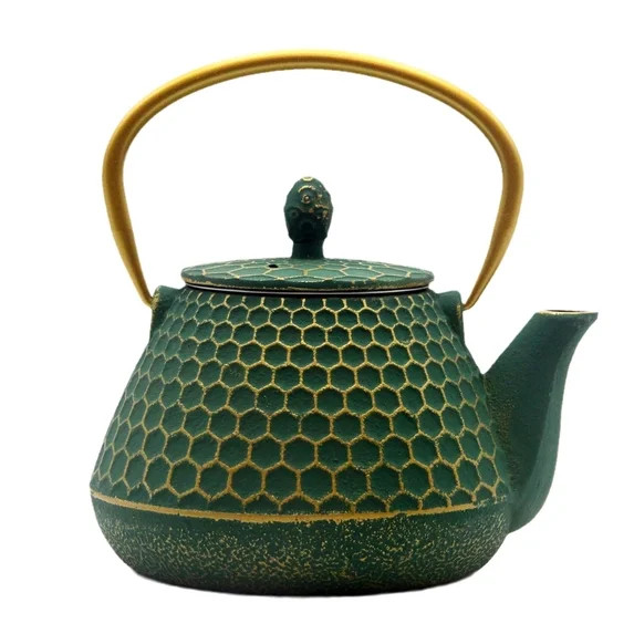 SECHUDO 33.8oz Small Cast Iron Teapot with Stainless Steel Infuser, Stovetop Safe, Enameled Inter... | Walmart (US)
