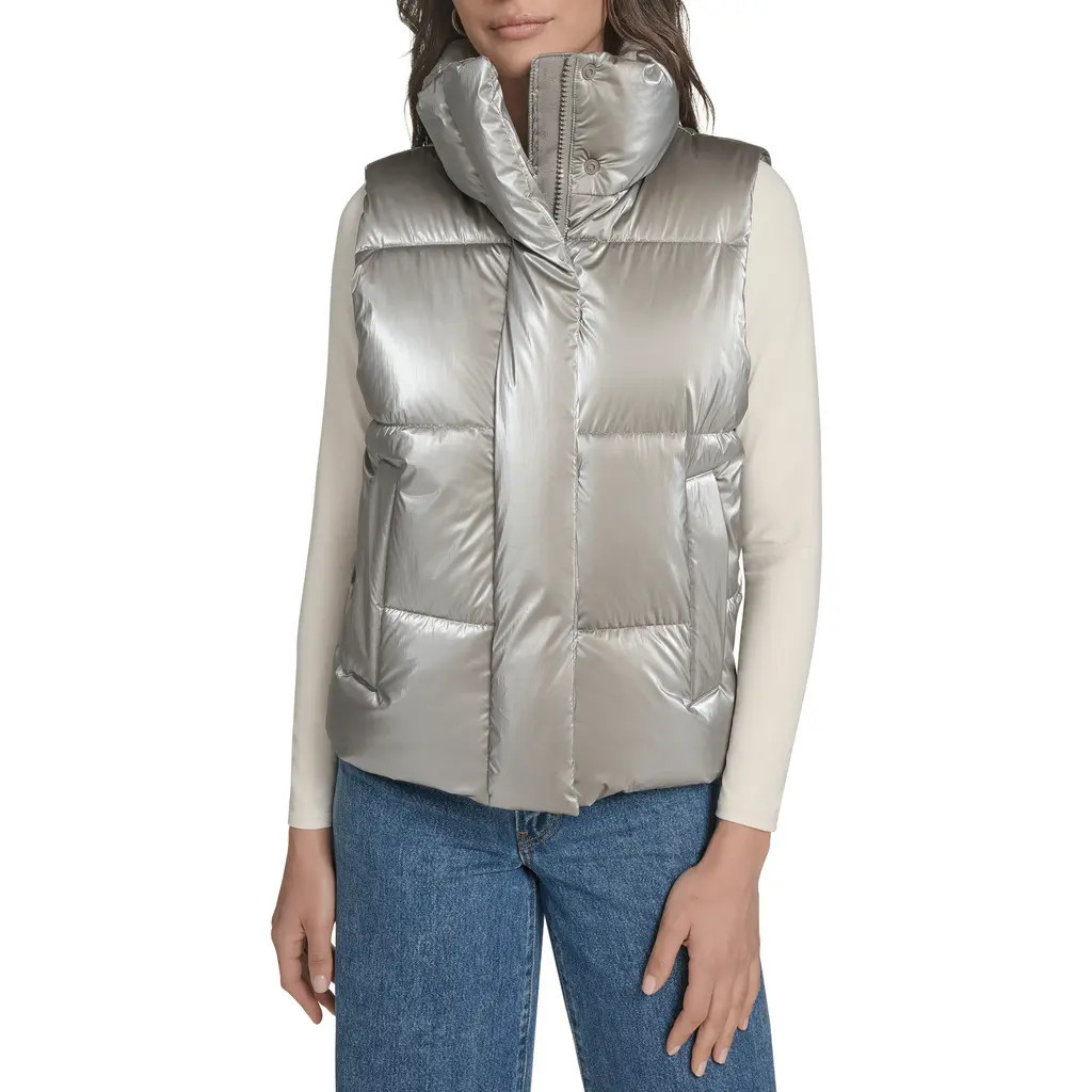 levi's Quilted Puffer Vest in Silver at Nordstrom, Size Large | Nordstrom