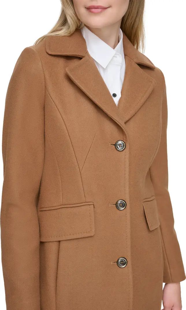 Tailored Pickstitch Wool Blend Coat | Nordstrom