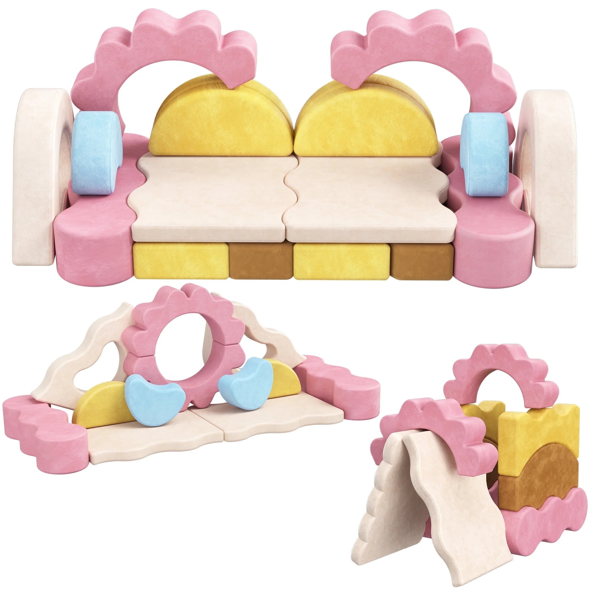 EVMORE 18PCS Modular Kids Play Couch, Flower-Themed Multifunctional Foam Children Sofa Couch Play... | Walmart (US)