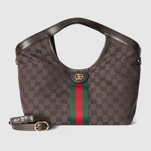 GUCCI Giglio Small Tote Bag, Brown, GG Canvas | Gucci (US)