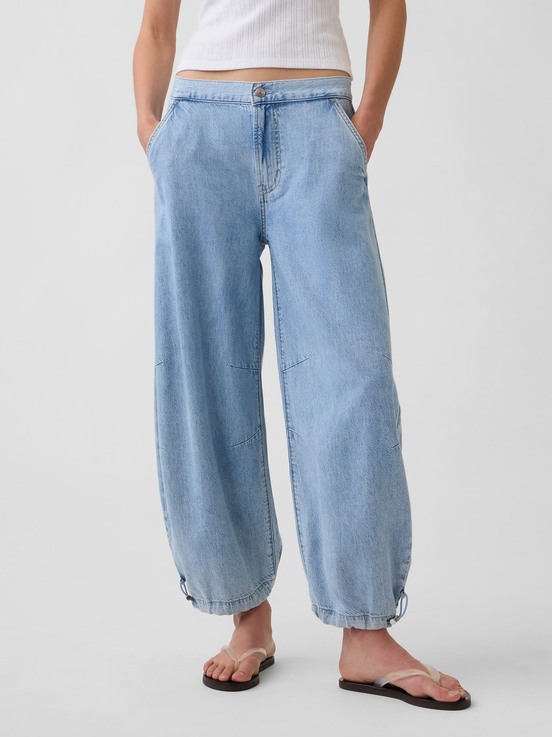 Marble Wash Mid Rise UltraSoft Horseshoe Jeans | Gap | GAP UK