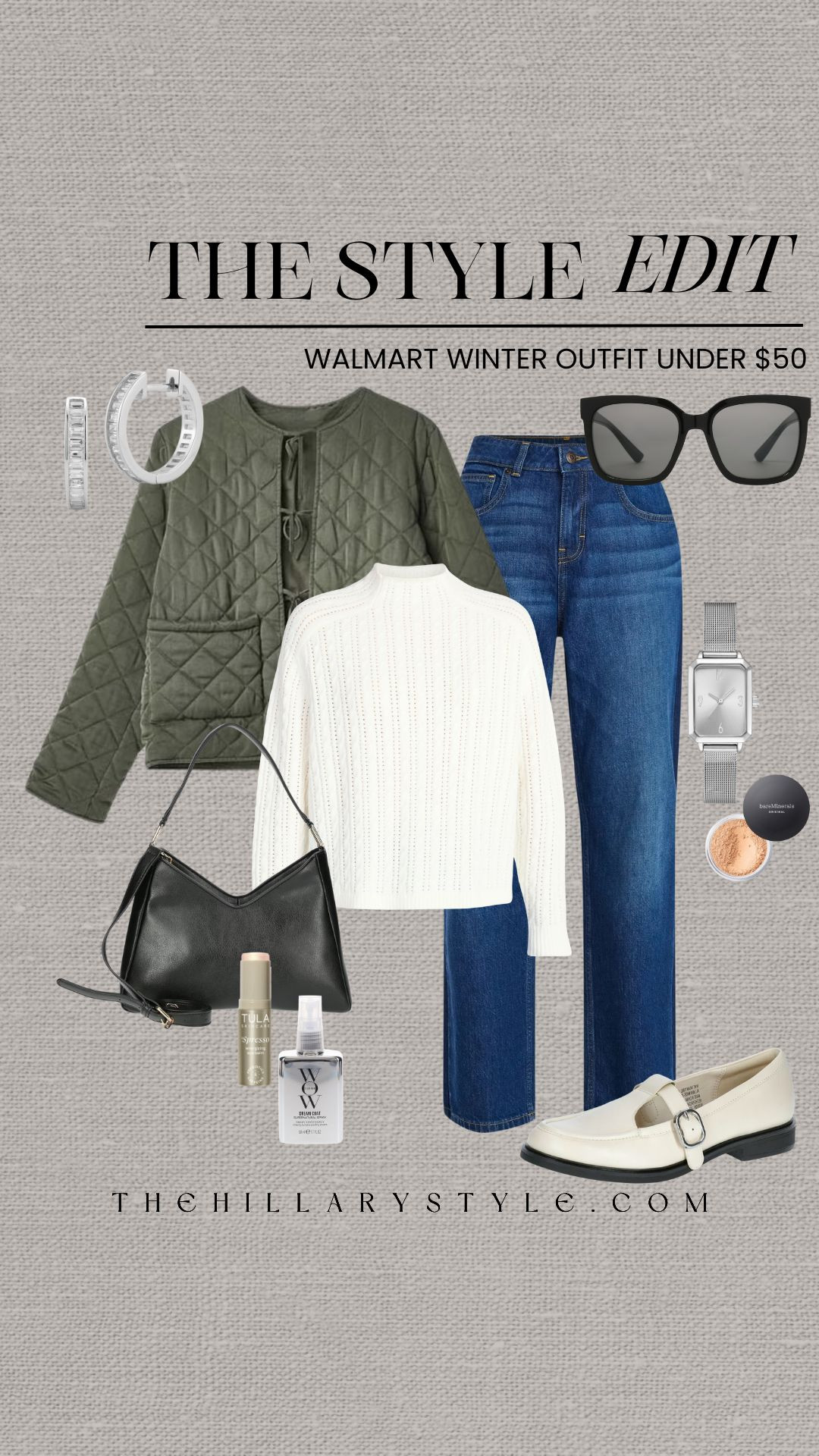 Chic Winter Style: Affordable Walmart Outfit Under $50
Get the quiet luxury look for less with this stunning winter outfit from Walmart! This casual chic ensemble features a trendy olive green quilted jacket paired with a classic cream mock neck sweater and high-waisted straight-leg jeans—the ultimate winter capsule wardrobe essential. We’ve styled it with cream Mary Jane loafers and sleek black accessories for a sophisticated, French girl aesthetic that works for every day.

Whether you're looking for affordable winter fashion or everyday street style inspiration, these budget-friendly finds prove you don't have to sacrifice style for price. From the perfect everyday sunglasses to must-have beauty picks, this "Style Edit" has everything you need to refresh your look this season.

#TheHillaryStyle #WalmartFashion #WalmartFinds #WinterOutfits #BudgetStyle #QuietLuxury #CapsuleWardrobe #WinterStyle #EverydayOutfit #StreetStyle #AffordableFashion #FrenchGirlStyle #LTKunder50 #WinterTrends2026 

 

#LTKootd #LTKSeasonal #LTKFindsUnder50