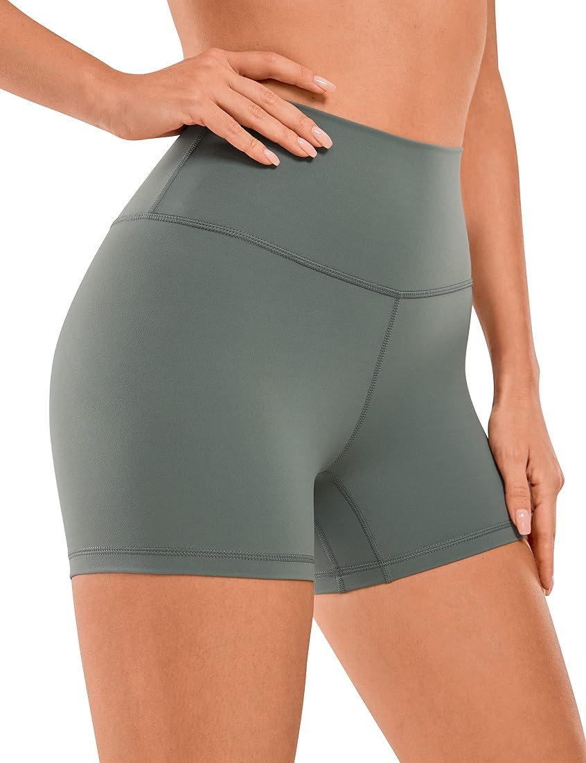CRZ YOGA Women's Brushed Naked Feeling Biker Shorts 4'' / 6'' / 8'' - High Waist Matte Workout Gy... | Amazon (US)