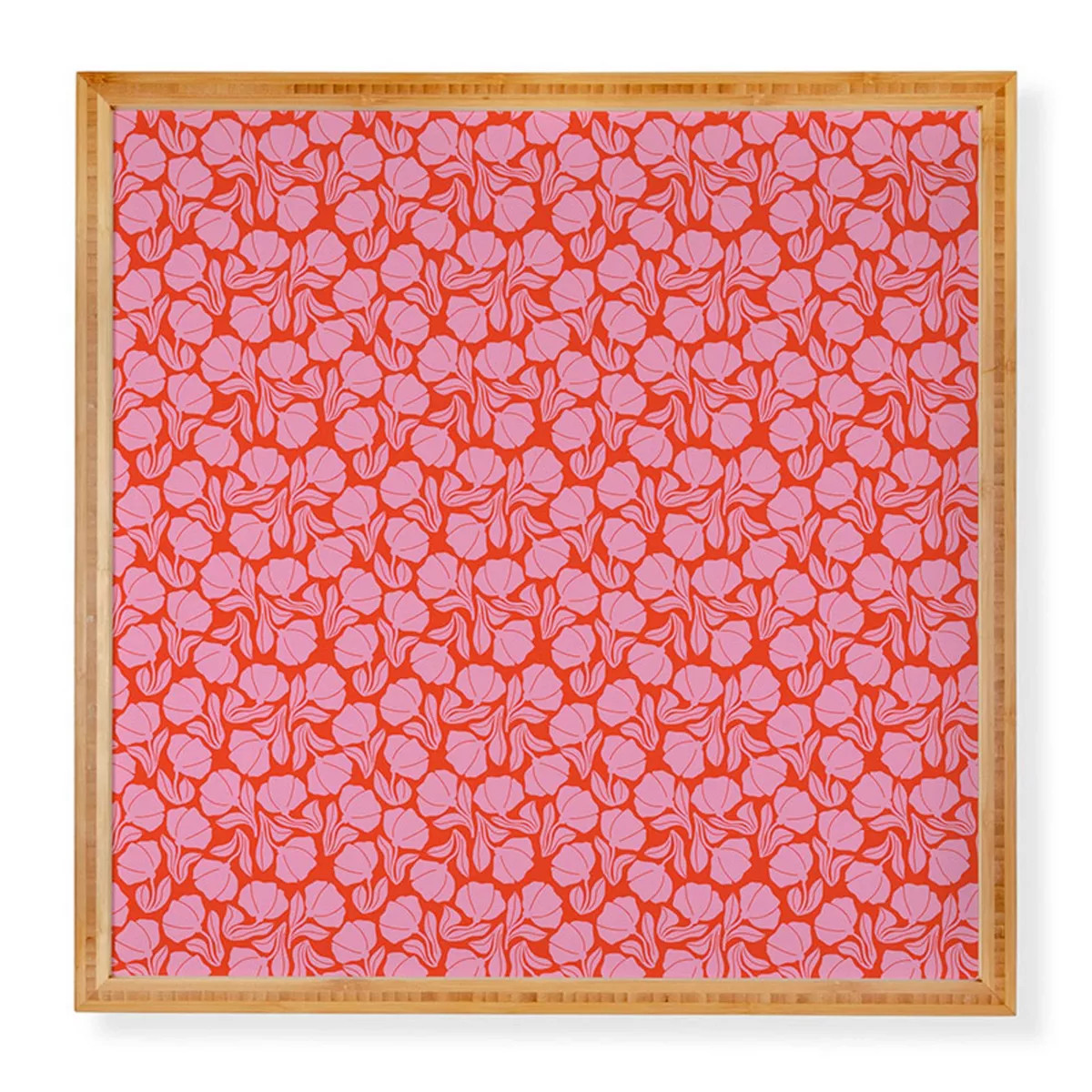 Deny Designs 20"x20" Maritza Lisa Boho Blooms Bamboo Framed Wall Art Pink | Target