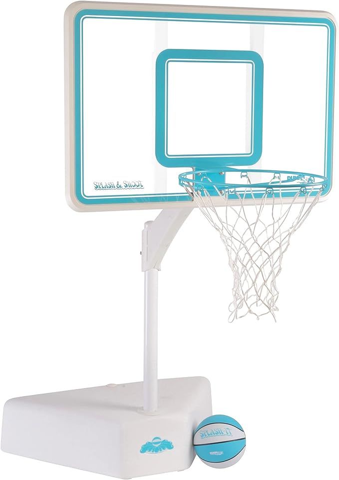Dunn-Rite Splash & Shoot Outdoor Adjustable Height Swimming Pool Basketball Hoop w/Ball, Base, & ... | Amazon (US)