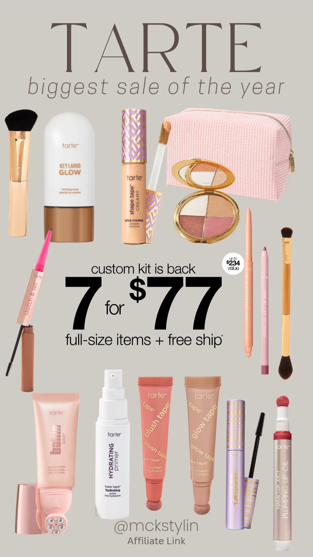 Shop Tarte's biggest sale of the year! 7 full-size products for $77 PLUS free shipping!

#LTKselfcare #LTKSaleAlert #LTKBeauty
