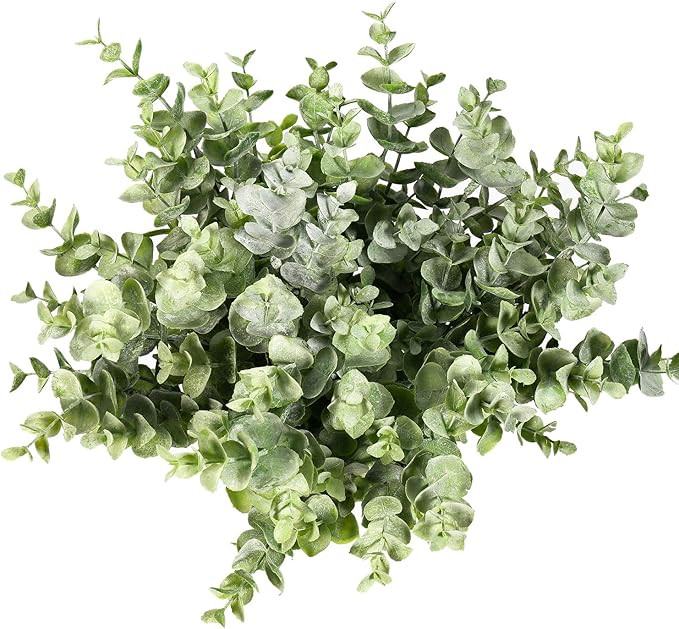 Flojery 4Pcs Artificial Eucalyptus Plant Fake Silver Dollar Eucalyptus Branches Greenery Wedding ... | Amazon (US)