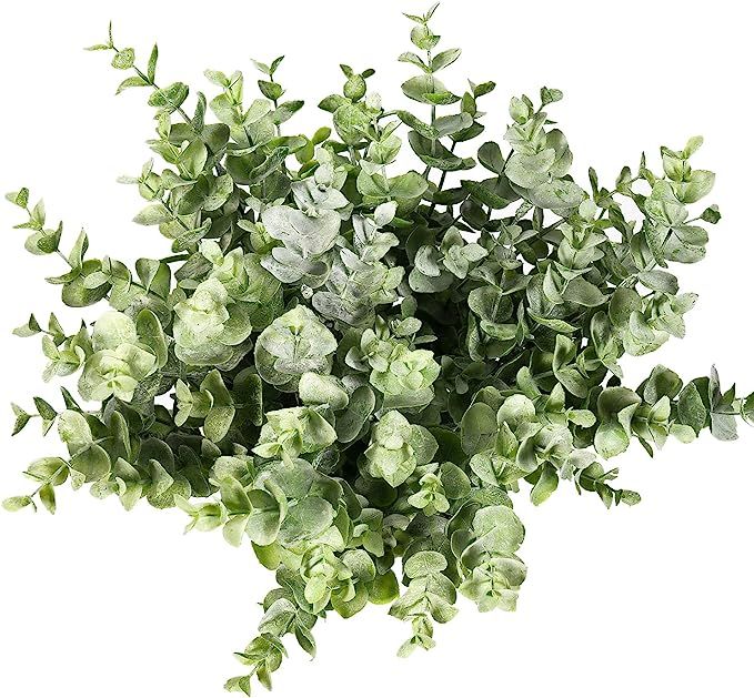 Flojery 4Pcs Artificial Eucalyptus Plant Fake Silver Dollar Eucalyptus Branches Greenery Wedding ... | Amazon (US)