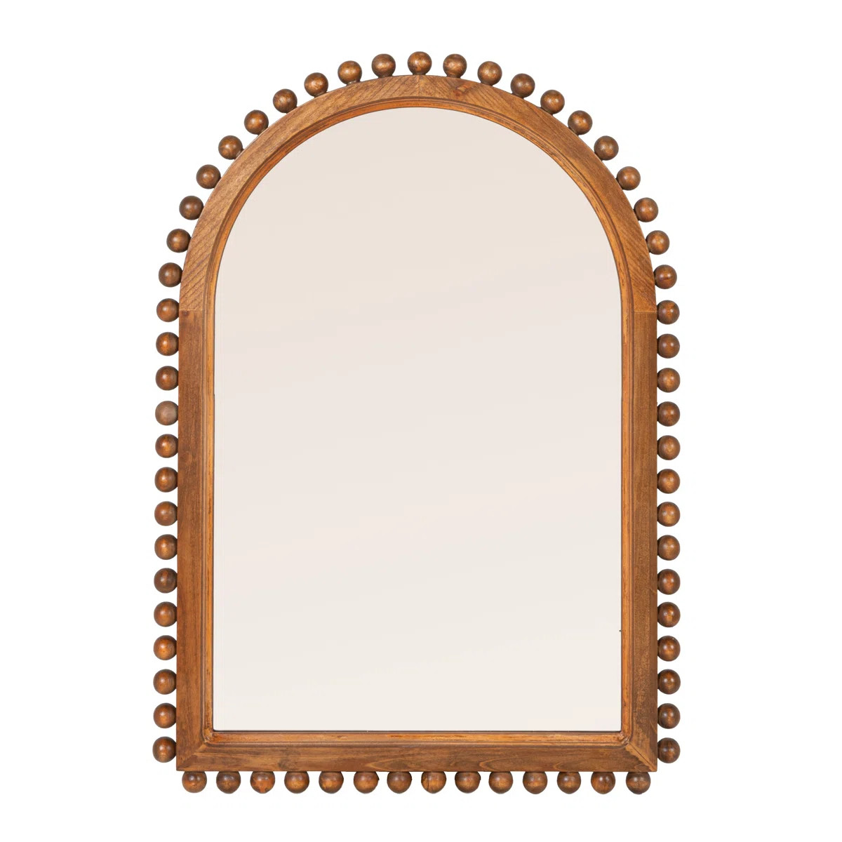 Willa Wood Ball Framed Arched Wall Mirror | Wayfair North America