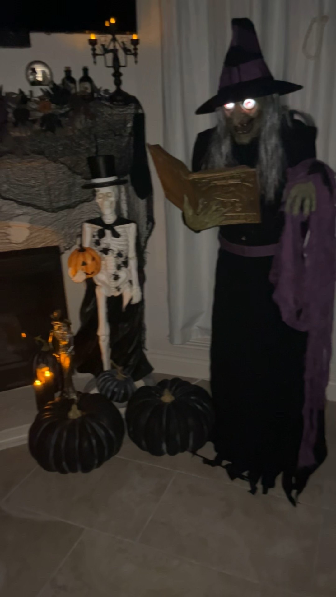 This was my mantel last year! Most of these pieces came from @home and Homegoods🧿✨🫶🏾 the witch I purchased from at home years ago one of my favorite investments. 