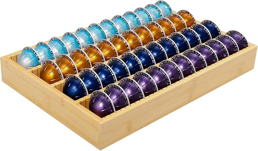 Bayting Bamboo Coffee Pod Holder Drawer Insert for Counter Compatible with Nespresso Vertuo Capsu... | Amazon (US)