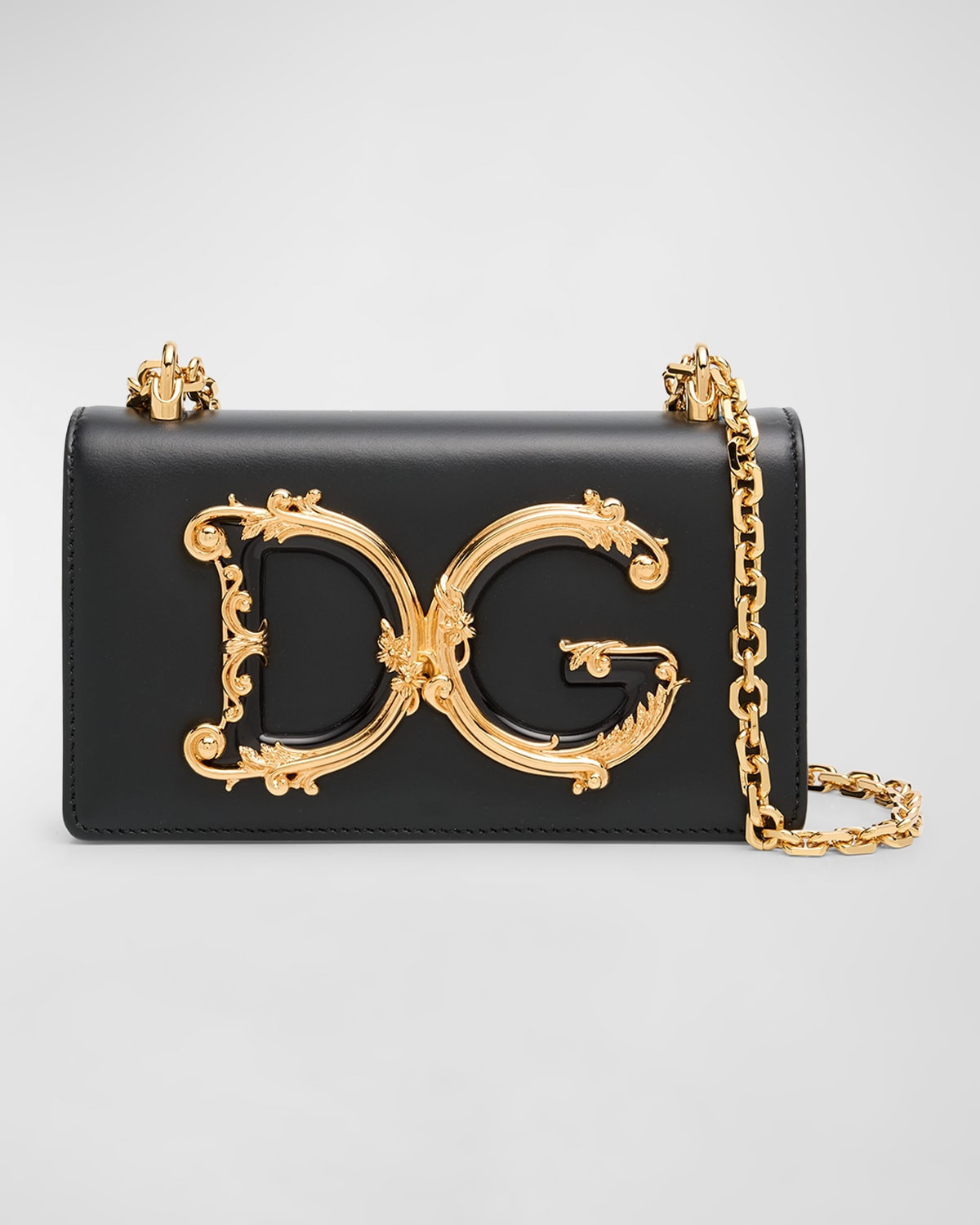 DG Girls Barocco Phone Leather Crossbody Bag | Neiman Marcus