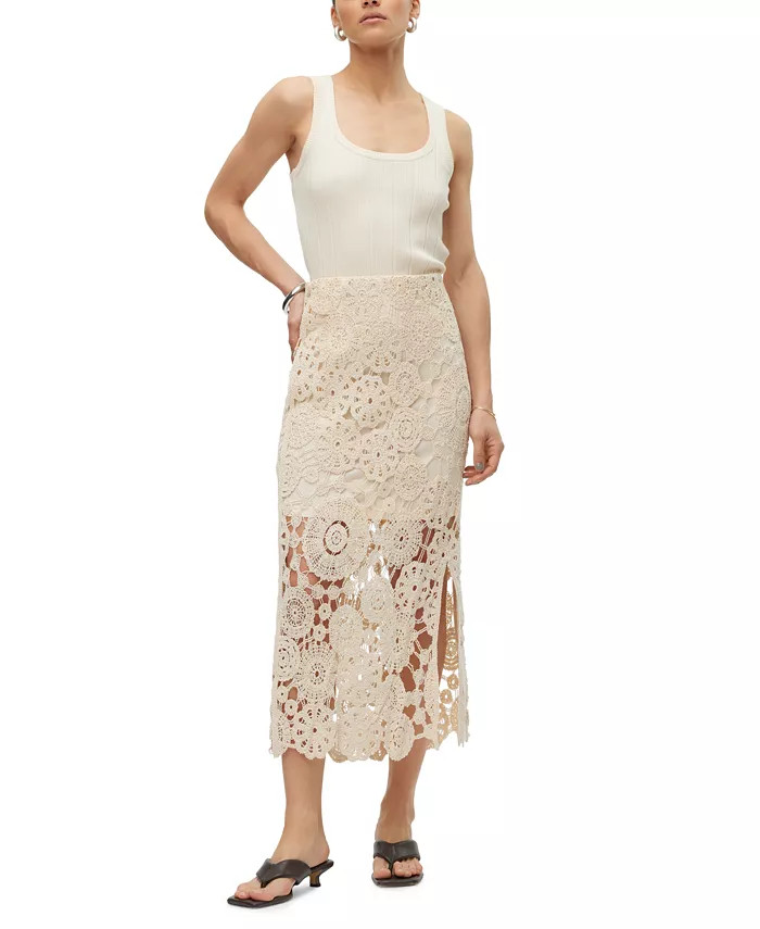 Women's Lili High-Rise Crotchet Midi Skirt | Macy's