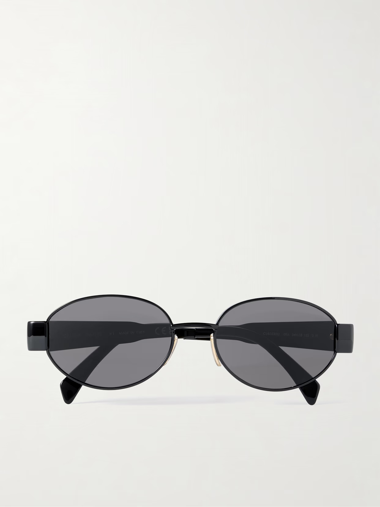 CELINE Eyewear - Oval-frame Metal And Acetate Sunglasses - Black | NET-A-PORTER (UK & EU)