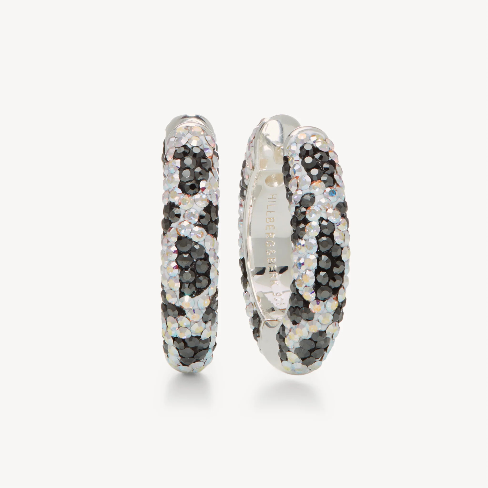 Medium Cow Print Sparkle Hoop Earrings | Hillberg & Berk | Hillberg & Berk
