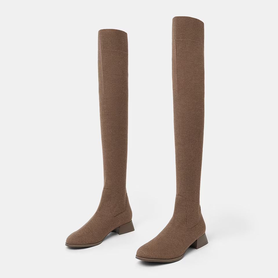 Round-Toe Over-the-Knee Boots | VIVAIA