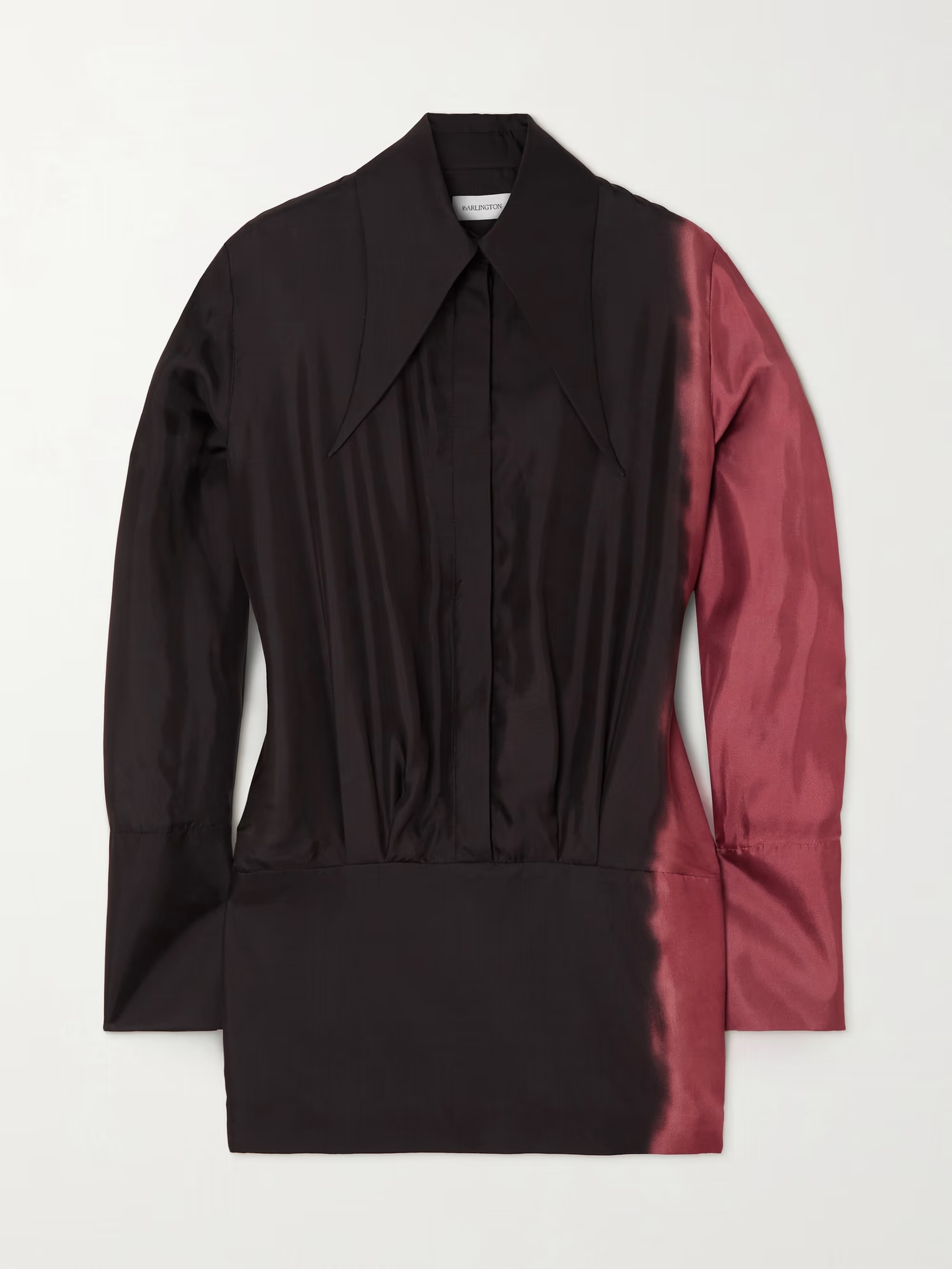 Dara two-tone satin-twill mini shirt dress | NET-A-PORTER (UK & EU)