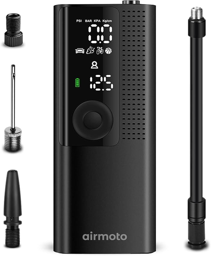 Airmoto Tire Inflator Portable Air Compressor - Air Pump for Car Tires with Tire Pressure Gauge (... | Amazon (US)