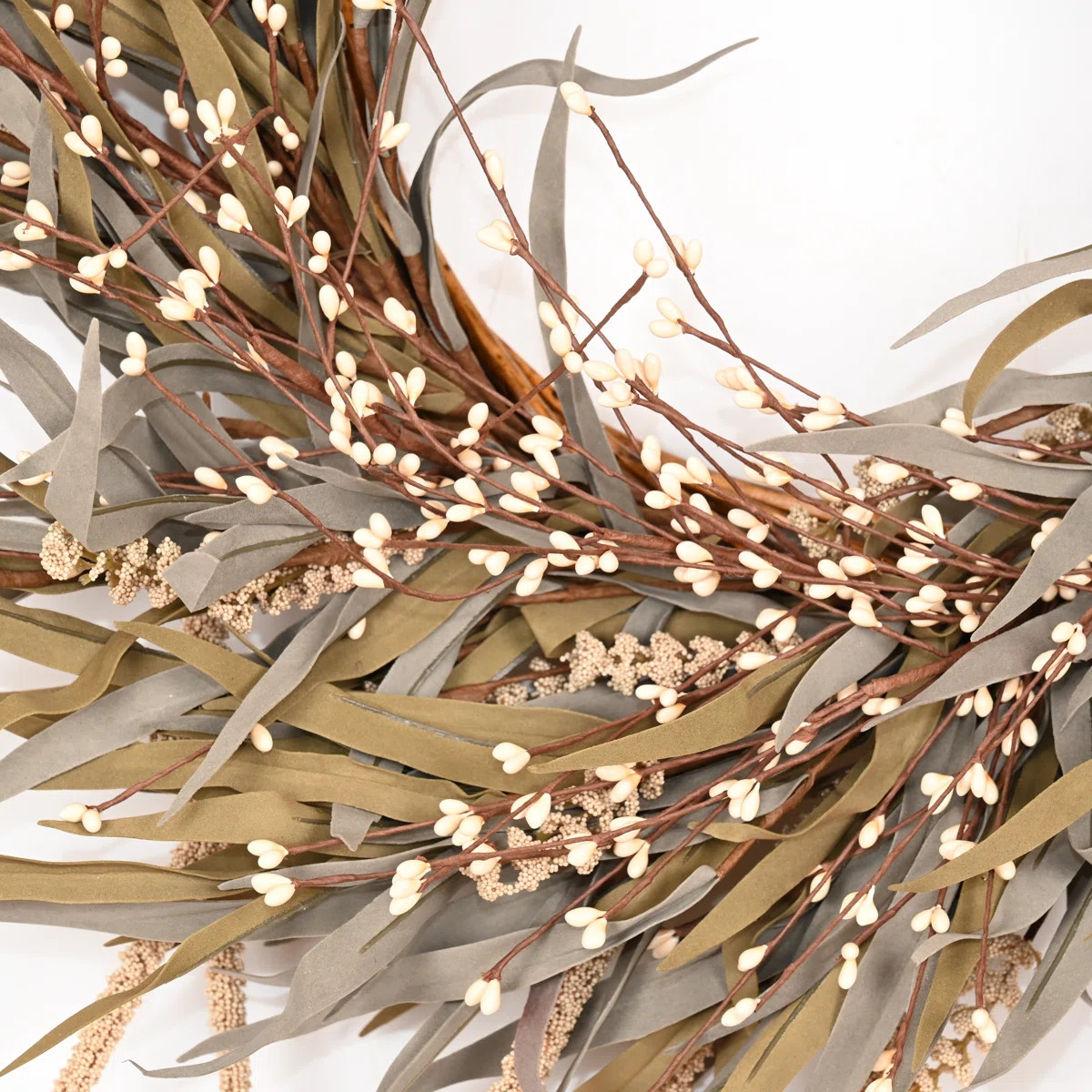 The Holiday Aisle® 24" Artificial Farmhouse Harvest Thanksgiving Day Blossoms Cluster Grass Berr... | Wayfair North America