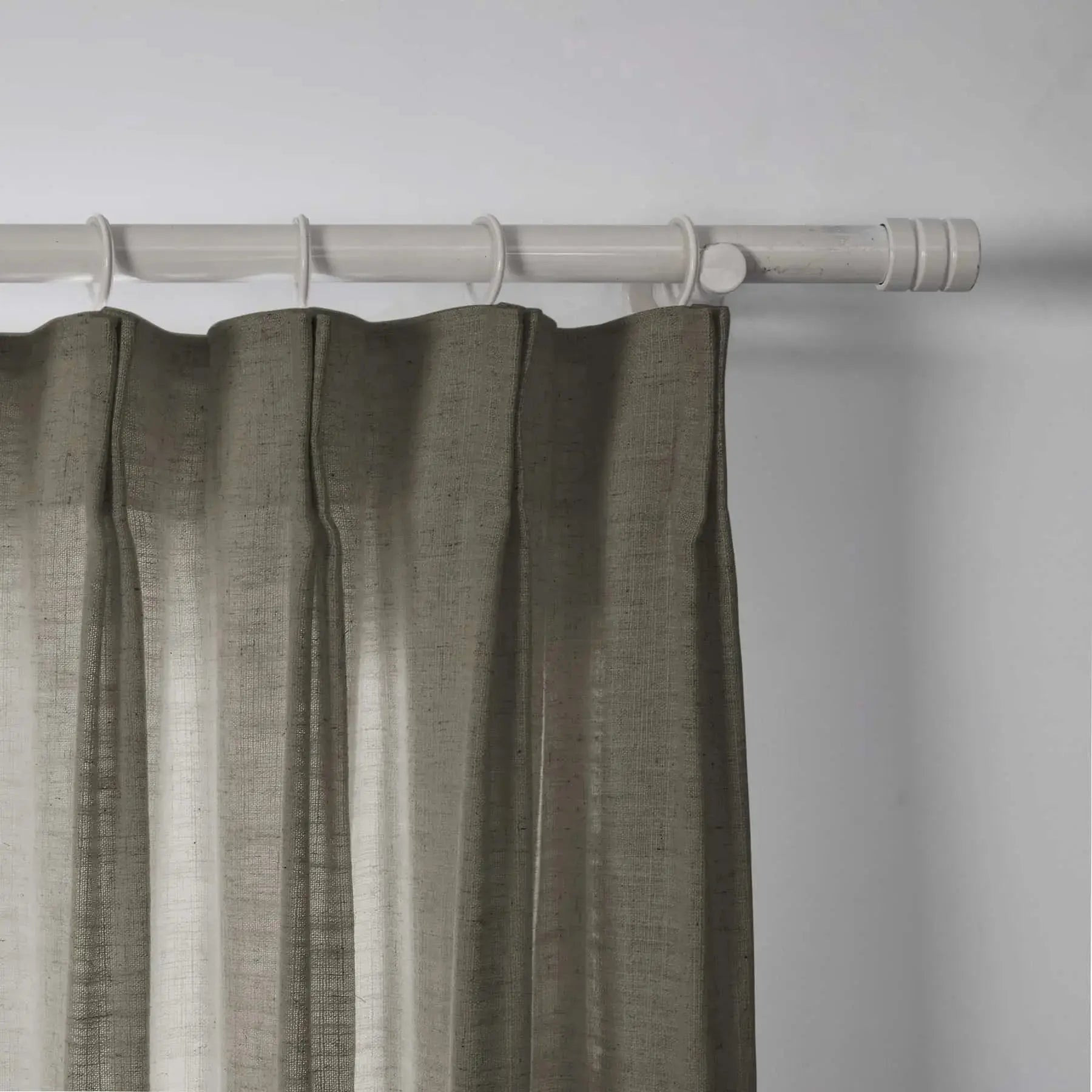 Liz Linen Pleated Cafe Curtains - Sepia Ebony 1908-14 | TWOPAGES