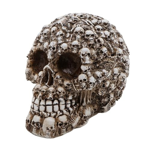 Gothic Skull Decor, Handcrafted Resin Skull Ornament with Embedded Mini Skulls - Vintage Weathered Finish for Halloween, Dark Aesthetic Home, Bar,Skull Collectors | Amazon (US)