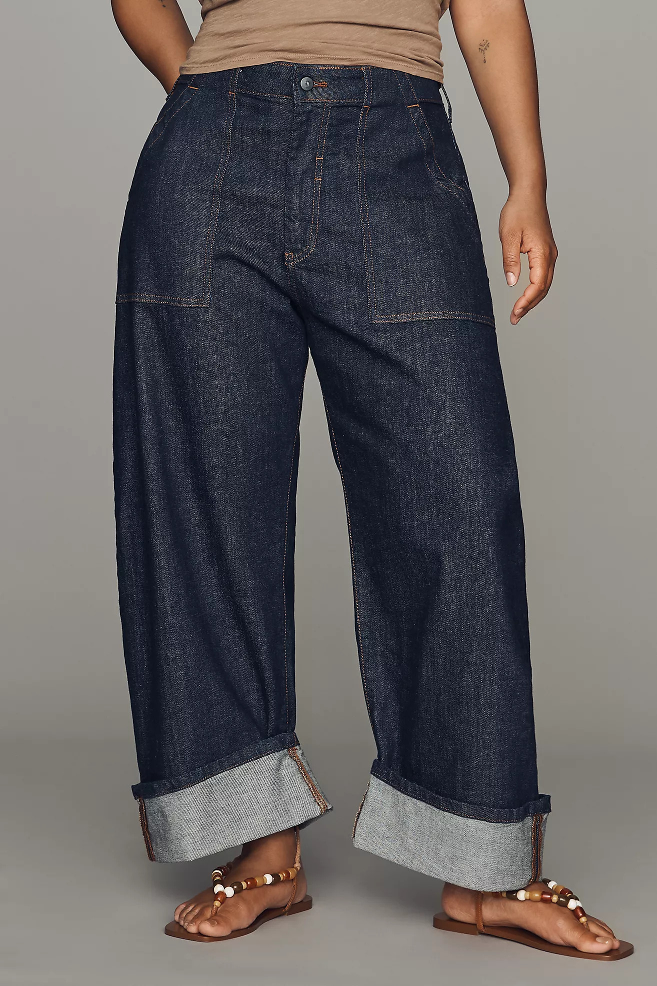 Pilcro Kayden High-Rise Carpenter Barrel Jeans | Anthropologie (US)