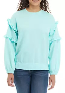 Women's Long Sleeve Double Ruffle Top | Belk