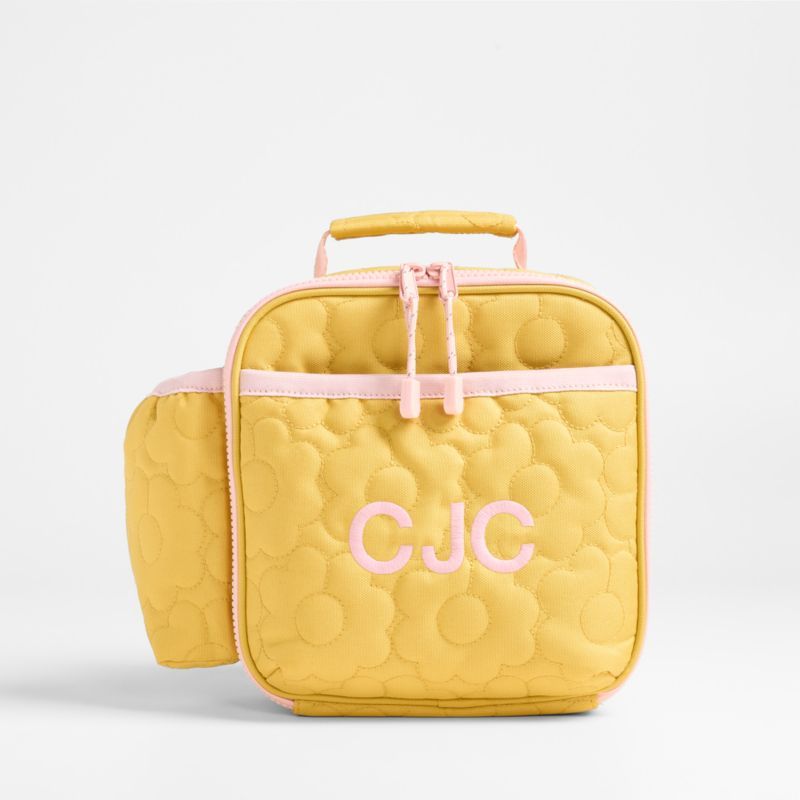 Quilted Yellow Flower Soft Insulated Kids Lunch Box | Crate & Kids | Crate & Barrel