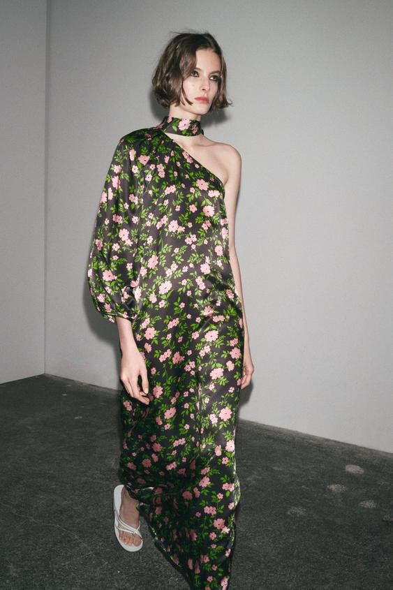 LIMITED EDITION 100% SILK ASYMMETRIC DRESS | Zara US