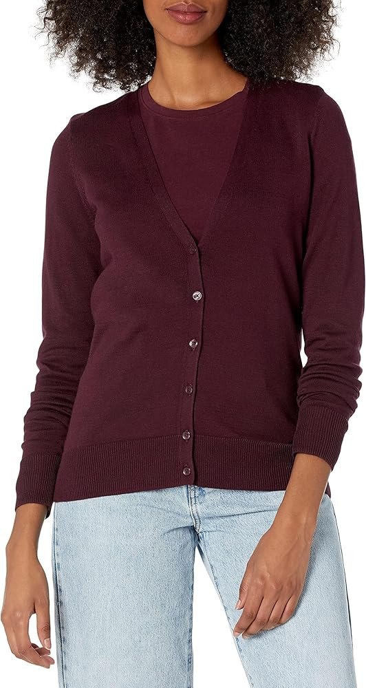 Amazon Essentials Women's Lightweight V-Neck Cardigan Sweater (Available in Plus Size) | Amazon (US)