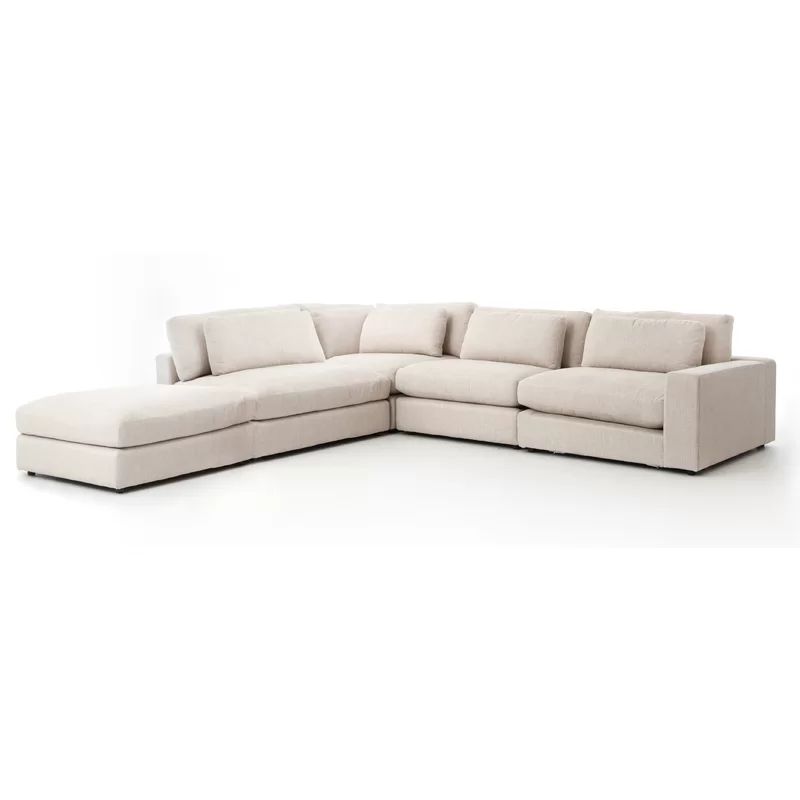 Elissa 131" Wide Left Hand Facing Modular Sofa with Ottoman | Wayfair North America