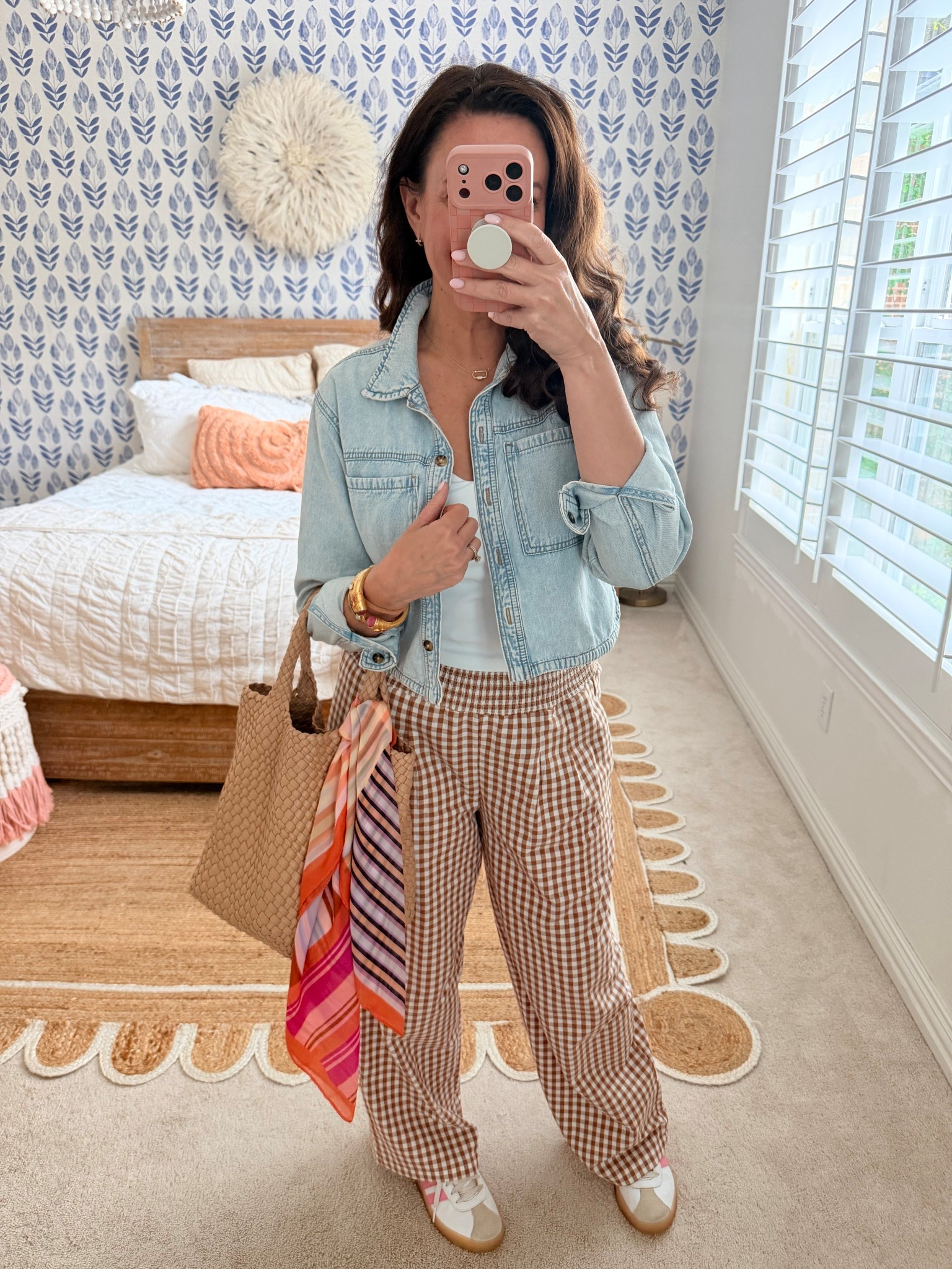 Cutest Amazon gingham pant. Tts
Love the scarf for a pop of color  
,


#LTKootd #LTKmomlife #LTKSeasonal