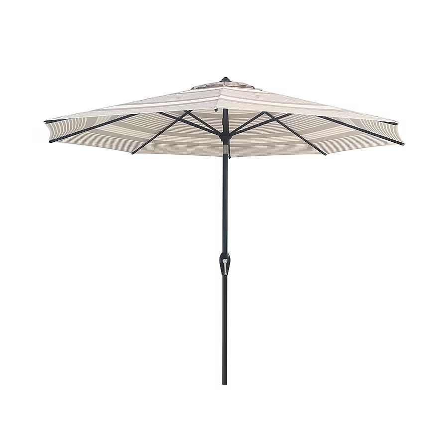 allen + roth 9-ft Gray Auto-tilt Market Patio Umbrella | Lowe's