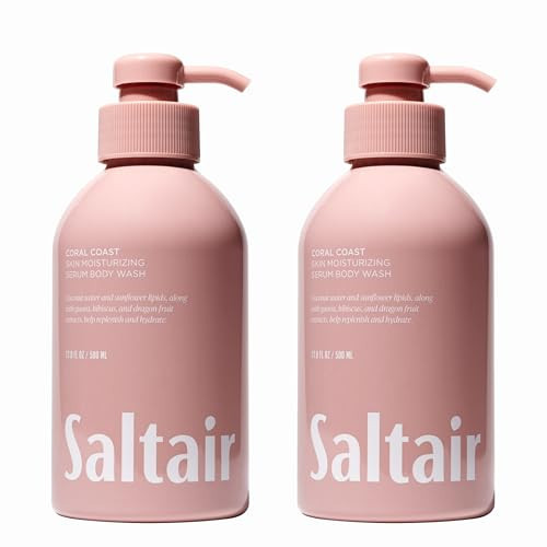 Saltair Body Wash 2-Pack – Moisturizing Body Wash with Niacinamide and Tropical Fruit Extracts – Scented Shower Gel for Women and Men – Coral Coast Scent, 2x 17oz – Vegan, Cruelty-Free, Paraben-Free | Amazon (US)
