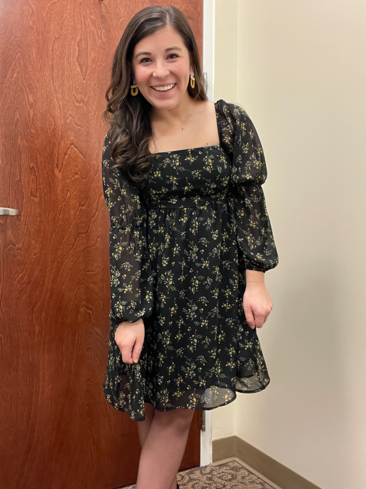 This is one of my favorite Amazon dresses ever. It's not the easily wrinkled paper bag material, it's chiffon. It's feminine casual, and I love it. I always pair it with sheer tights & booties. BUT it would be cute in the summer with plain white sneakers! (Maybe if you're traveling too) 