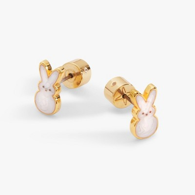 Alex and Ani PEEPS® White Pearlized Bunny Studs - Gold | Target