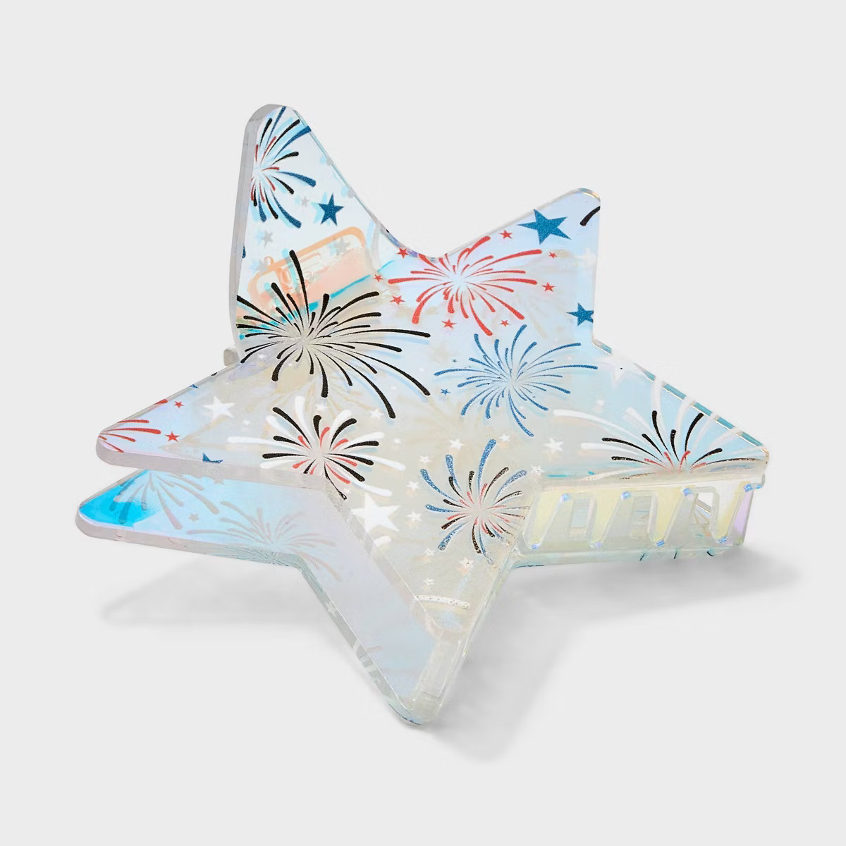 Americana Glitter Star Hair Claw Clip - Red/White/Blue | Target