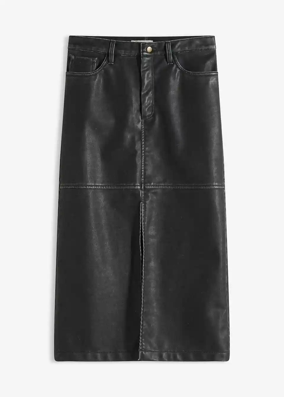 Sch\u00f6ner Rock mit tollen N\u00e4hten und Schlitz vorne. - schwarz | Bonprix DE