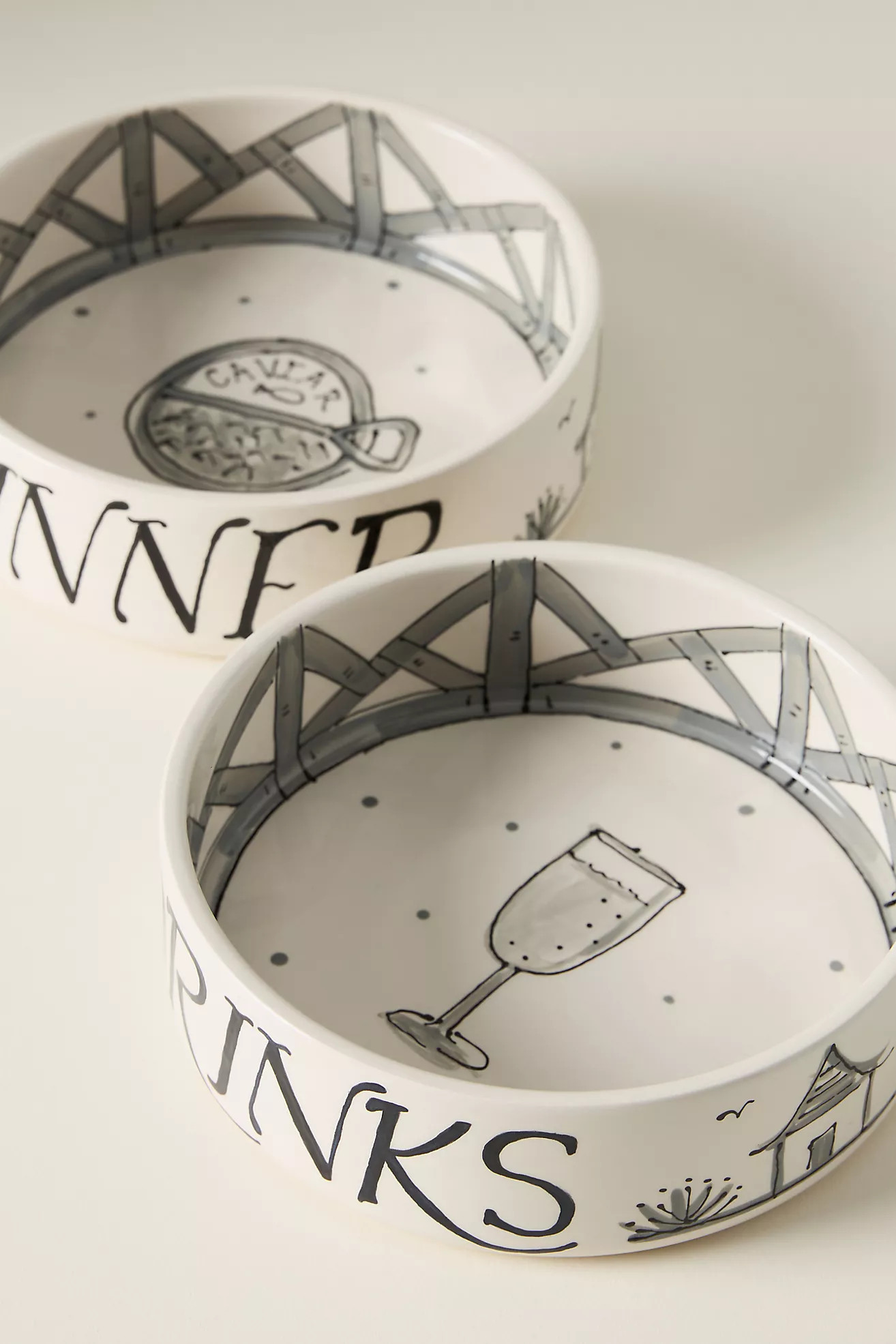 For Pete's Sake Pottery Dinner & Drinks Dog Bowl Set | Anthropologie (US)