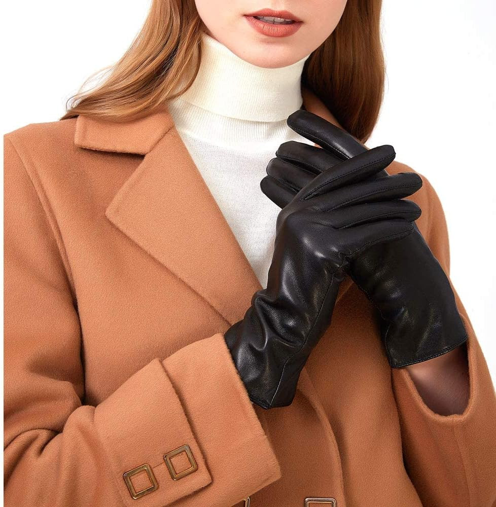 ZLUXURQ Luxury Italian Soft Leather Gloves for Women - Genuine SheepSkin Leather Women’s Cold W... | Amazon (US)
