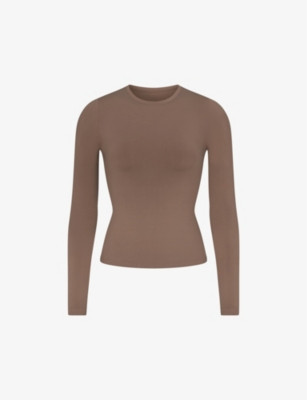 Soft Smoothing seamless long-sleeve stretch-woven jersey T-shirt | Selfridges
