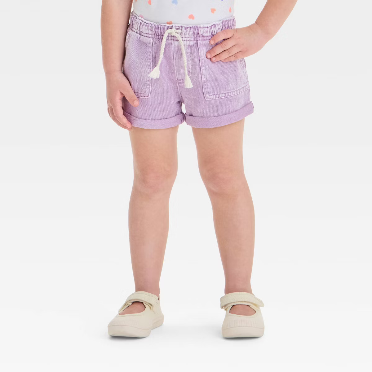 Toddler Girls' Denim Shorts - Cat & Jack™ Lilac Purple 4T | Target